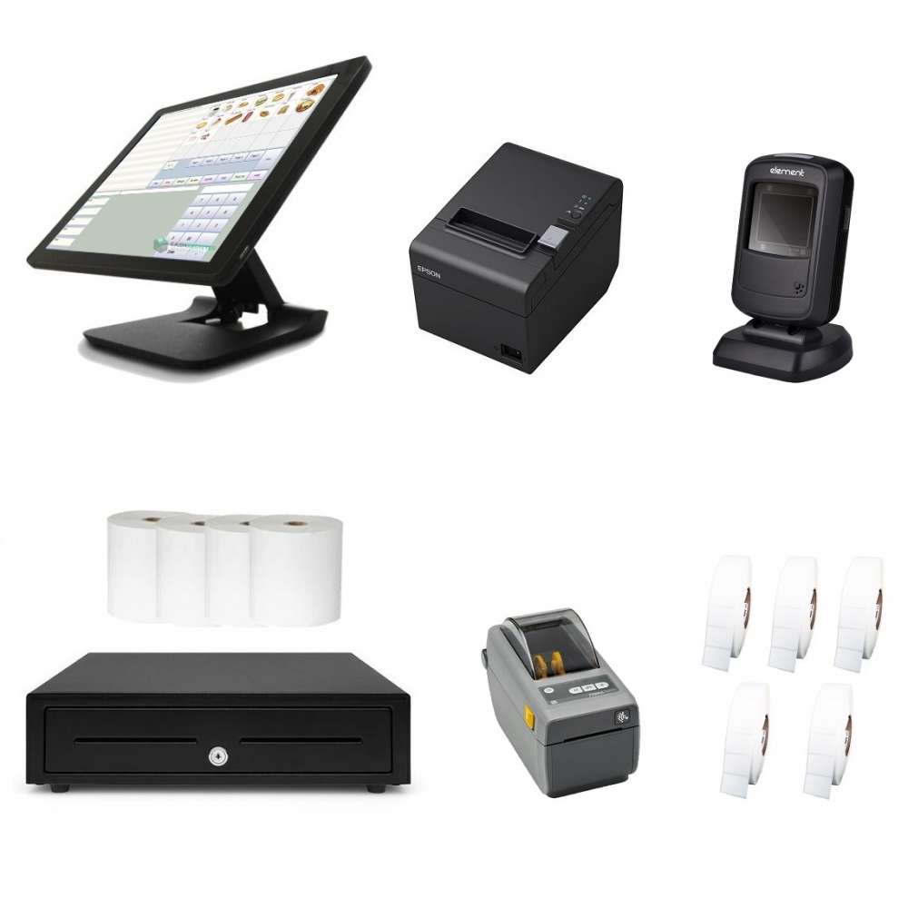 NeoPOS POS System Bundle with Barcode Scanner  Label Printer NPPSB-P220- ZD410 Cash Register Warehouse