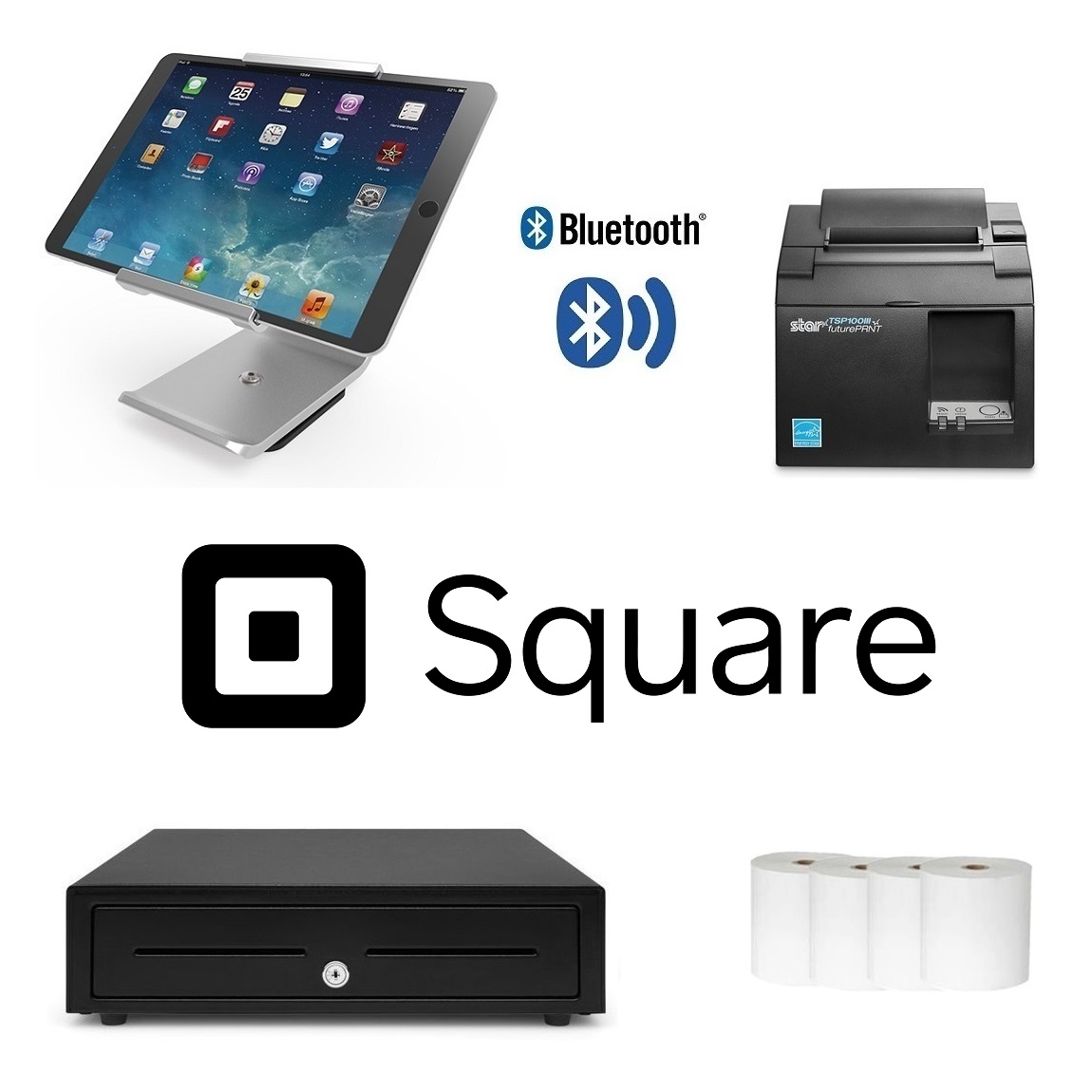 Square POS Hardware Bundle 10 iPad POS System SQUAREPHB10 Cash