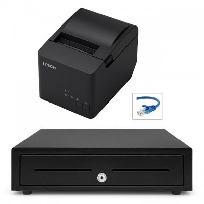 Epson TM-T82IVL Ethernet + Cash Drawer Bundle