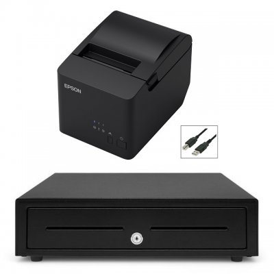 Epson TM-T82IVL USB Printer + Cash Drawer Bundle